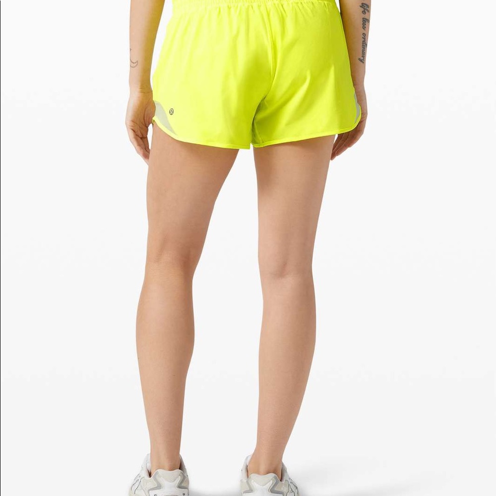 lululemon hotty hot 4” || highlighter yellow - Picture 3 of 7